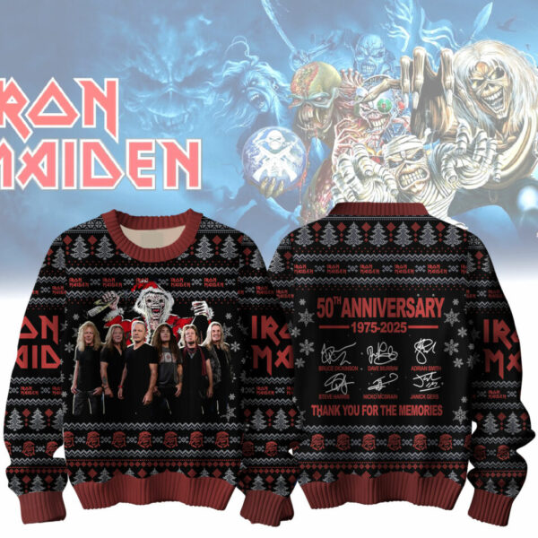 Iron Maiden 50th Anniversary 1975-2025 Ugly Christmas Sweater