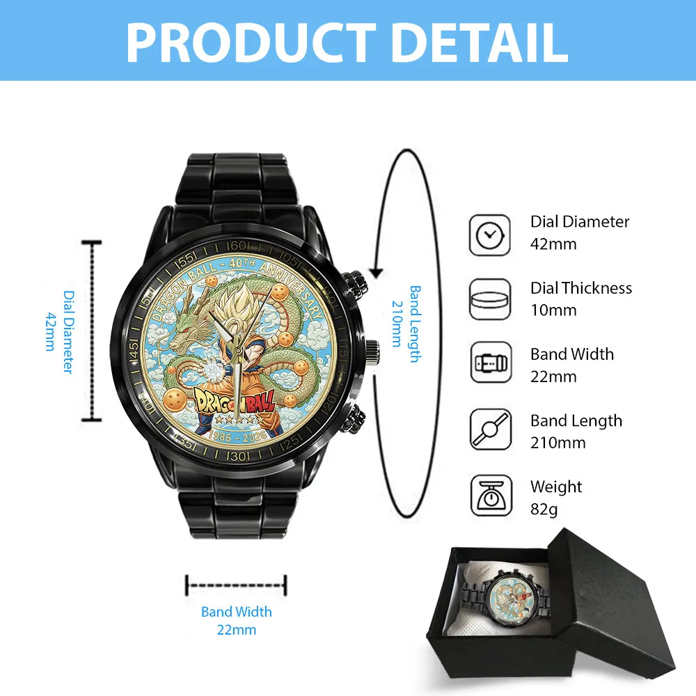 Dragon Ball 40th Anniversary Black Stainless Steel Watch - Image 4