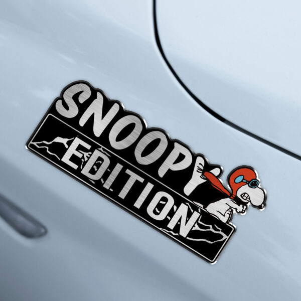 Alternative view of Snoopy In Red Baron Edition 3D Inlayed Car Name Badge