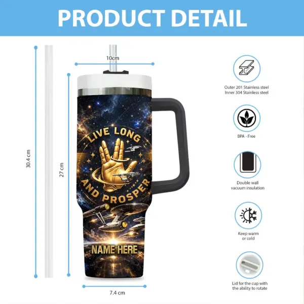 Alternative view of Personalized Star Trek 60th Anniversary 40oz Stanley Tumbler-THK124301