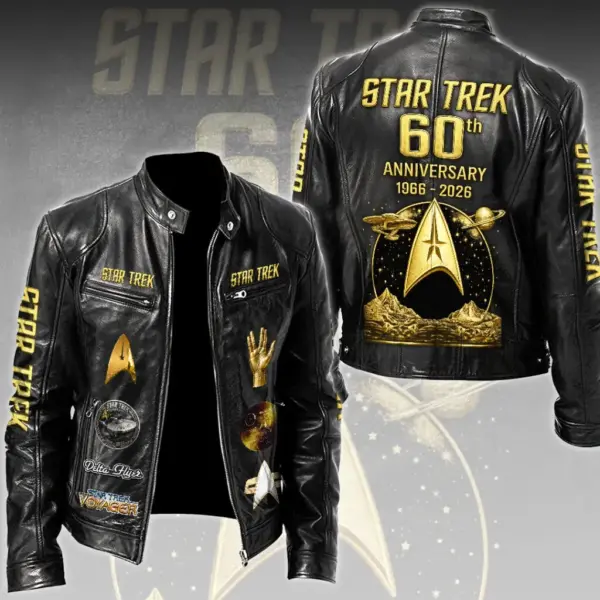 Star Trek 60th Anniversary Motorcycle Leather Jacket