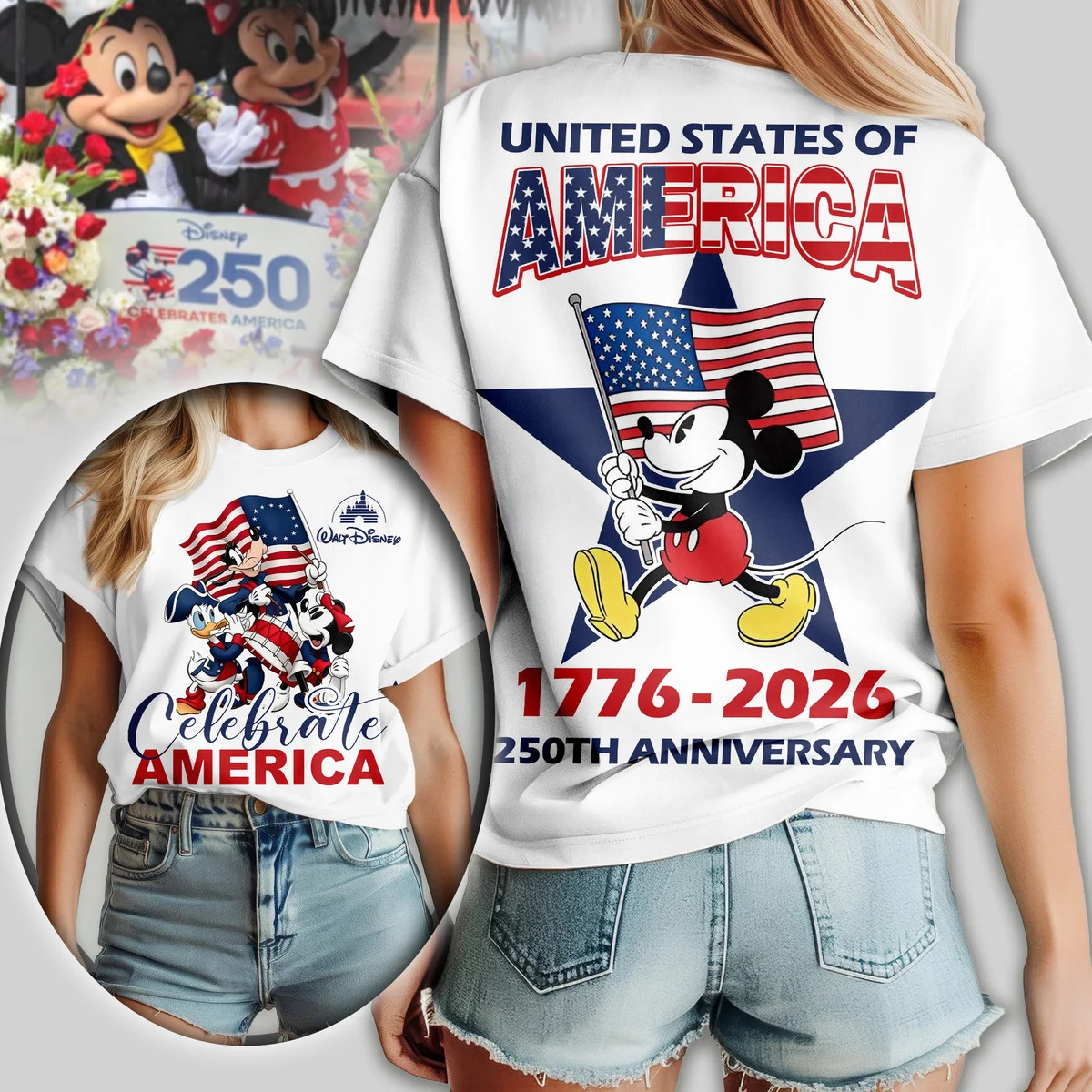 Premium Mickey 250 Years Of America 3D Apparel - THK125351