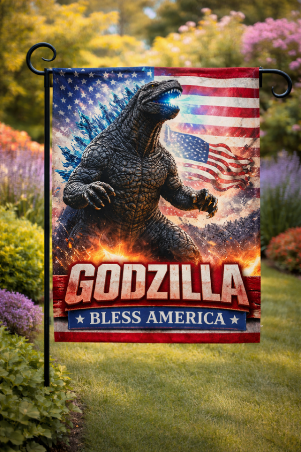 Godzilla 250 Years of Freedom Garden Flag