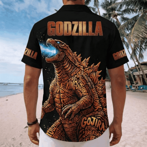 Alternative view of Godzilla Hawaiian Shirt- THK125016