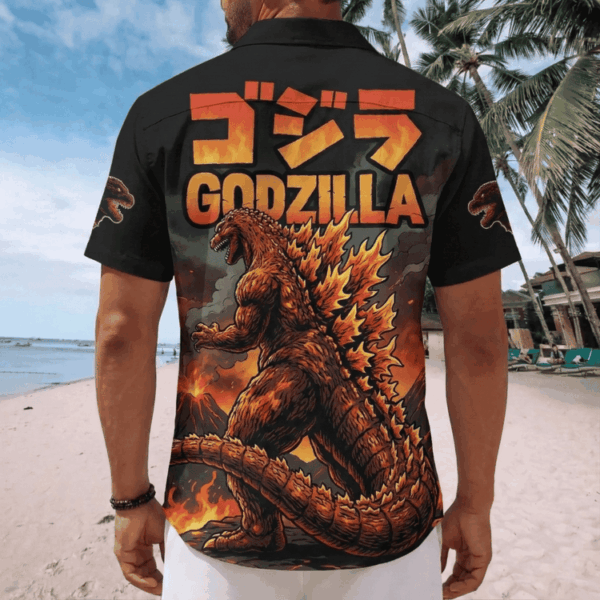 Alternative view of Godzilla Hawaiian Shirt-THK125020