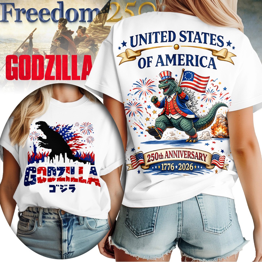 Premium Godzilla 250 Years Of America 3D Apparel - THK125178