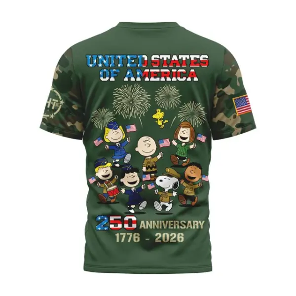 Alternative view of Premium Snoopy 250 Years Of America 3D Shirt