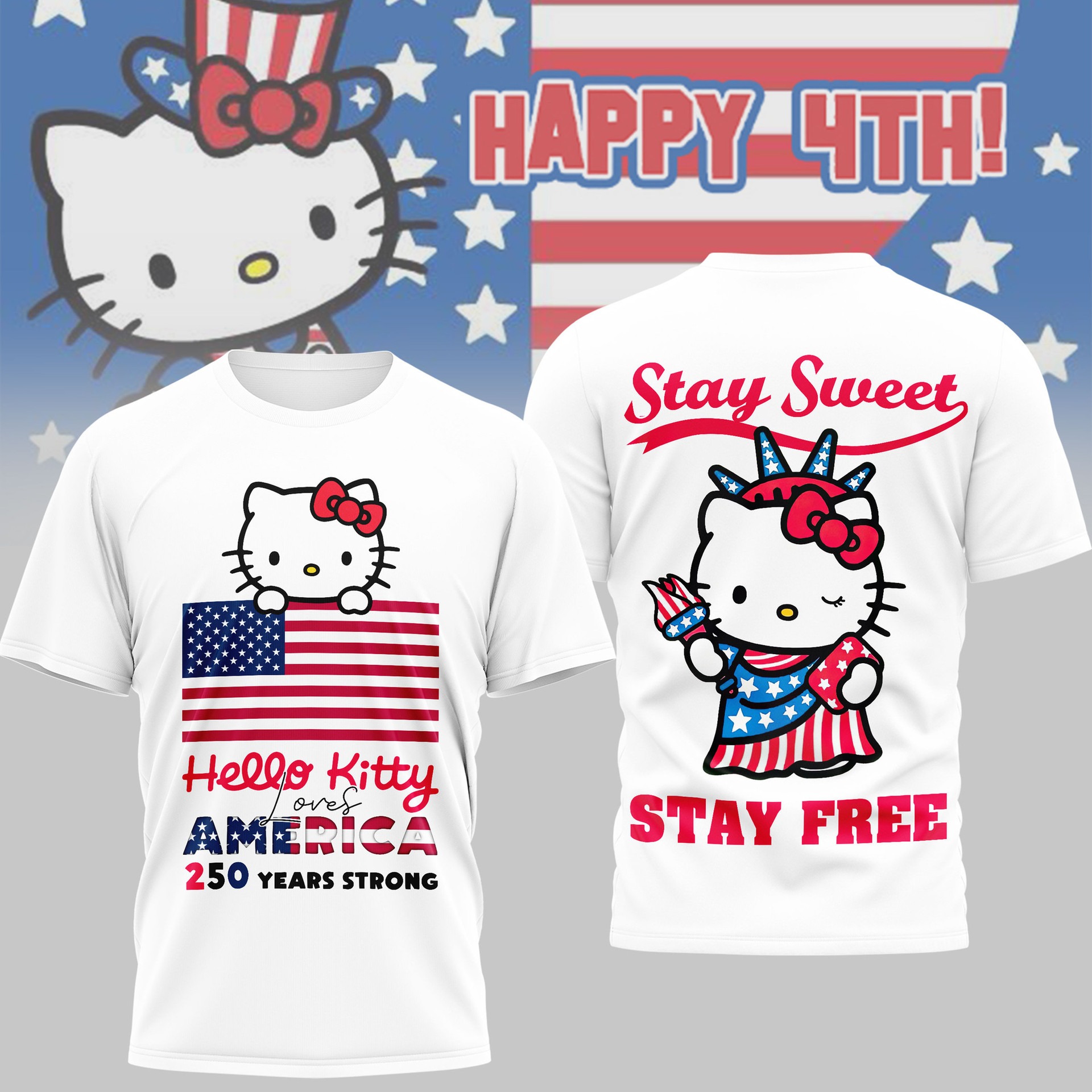 Premium Hello Kitty 250 Years Of America 3D Apparel