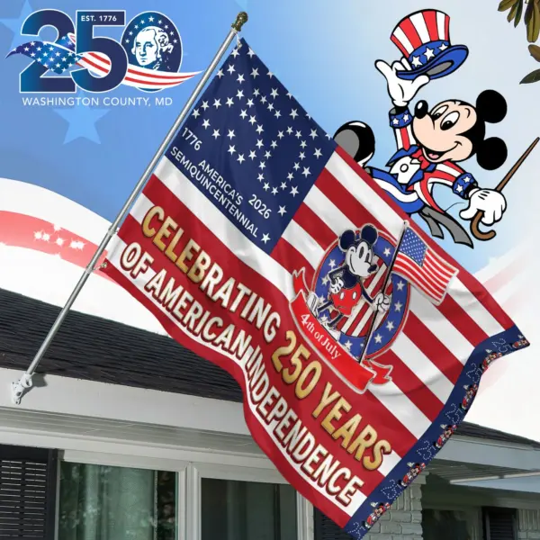 Premium Mickey 250 Years of Freedom House Flag