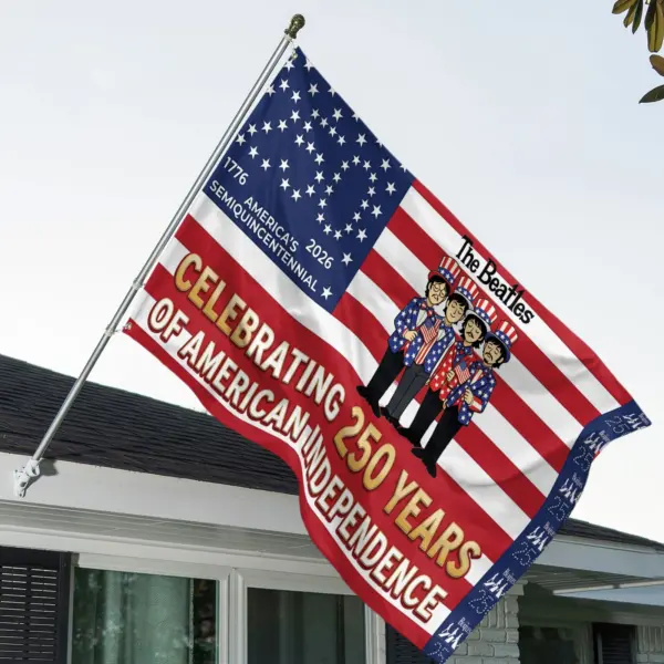 Alternative view of Premium The Beatles 250 Years of Freedom House Flag