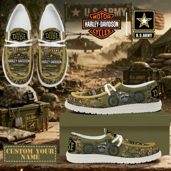 Personalized Harley Davidson Hey Dude Shoes