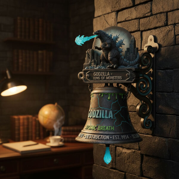 Alternative view of Godzilla 3D Wall Bell