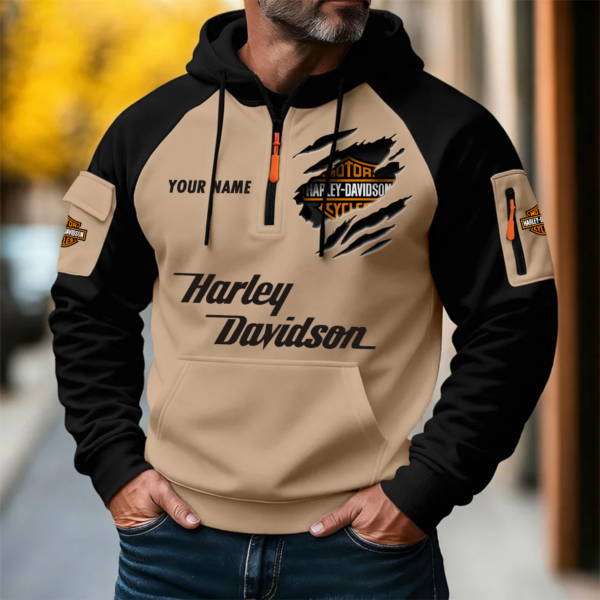 Alternative view of Personalized Harley Davidson Halfzip Hoodie