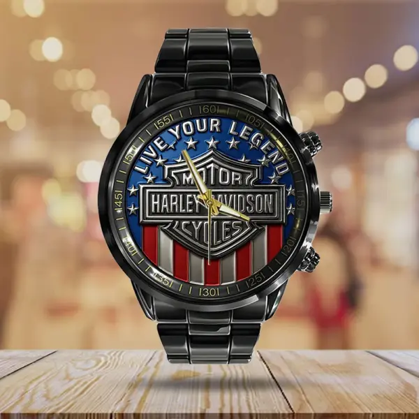 Alternative view of Harley Davidson Black Stainless Steel Watch-THK125695