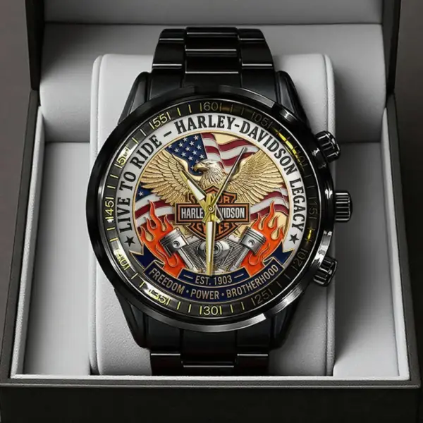 Alternative view of Harley Davidson Black Stainless Steel Watch