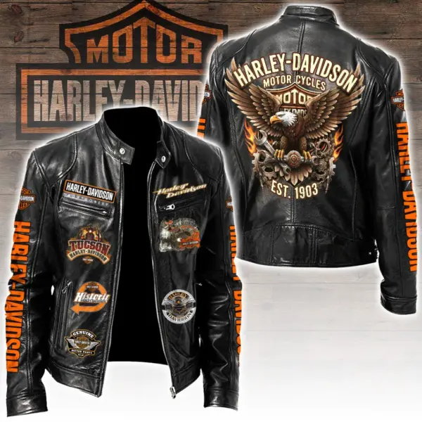 Harley Davidson Motorcycle Leather Jacket -THK125730