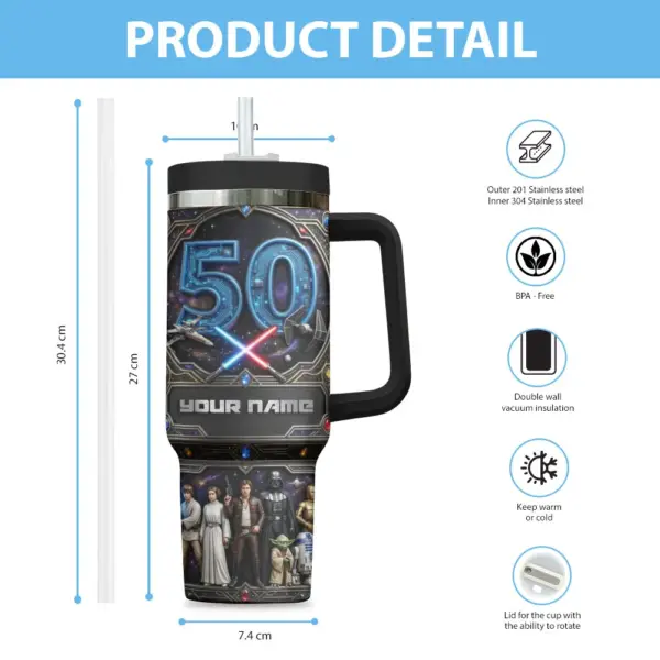 Alternative view of Personalized Star Wars 50th Anniversary 40oz Stanley Tumbler-THK125067