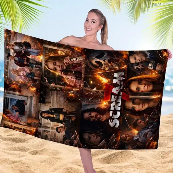 Alternative view of Scream 30th Anniversary Rectangle Beach Towel -THK124653