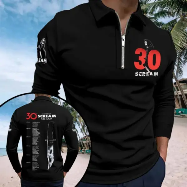 Scream 30th Anniversary Zip Polo Shirt
