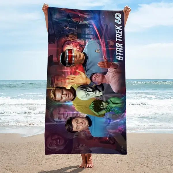 Alternative view of Star Trek 60th Anniversary 2026 Rectangle Beach Towel