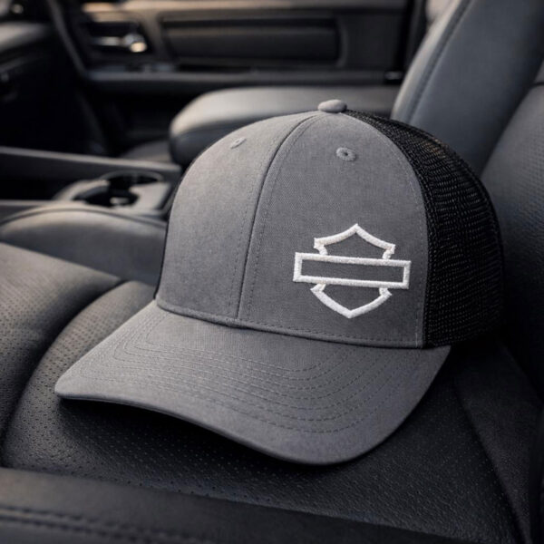 Alternative view of Bar and Shield Motorcycle Harley Embroidered Hat