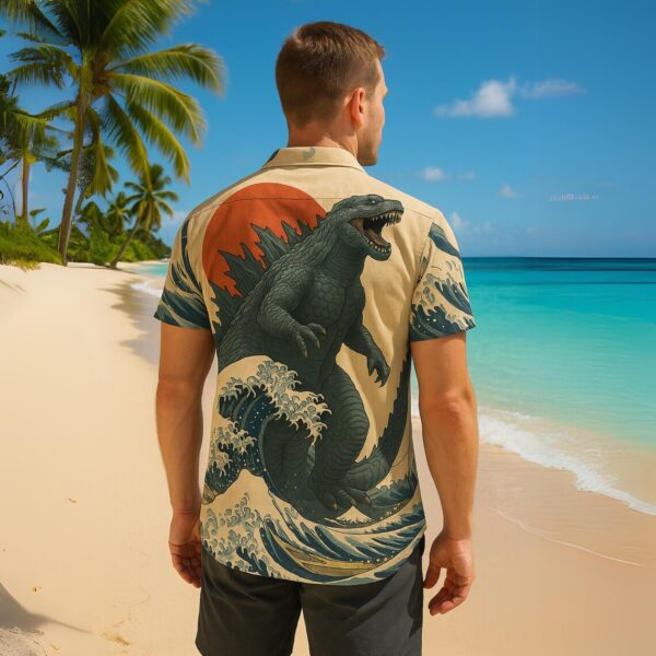 Alternative view of Godzilla Hawaiian Shirt -THK125031