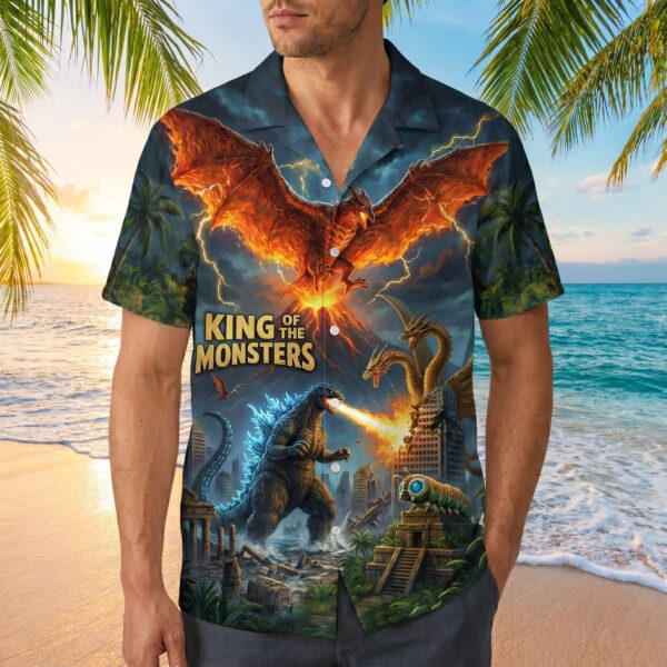Alternative view of Godzilla Hawaiian Shirt - THK127127