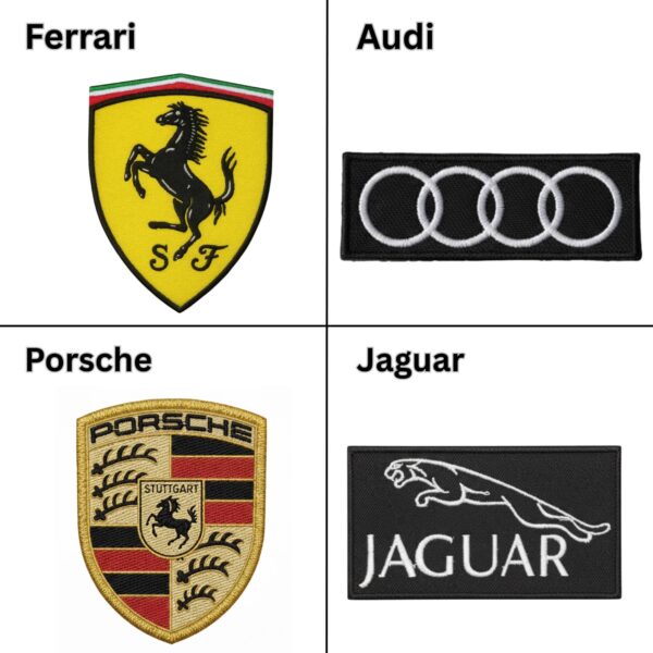 Alternative view of Supercar Logo Embroidered Patches Set