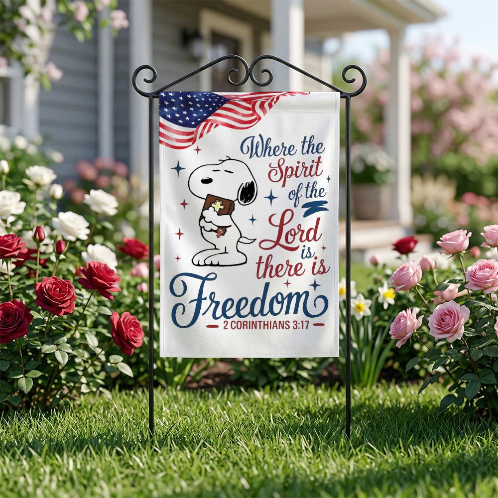 Snoopy America Freedom Garden Flag - Image 4