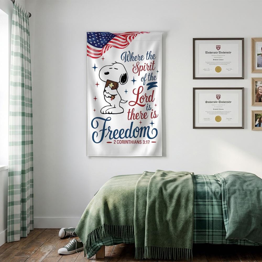 Snoopy America Freedom Garden Flag - Image 5