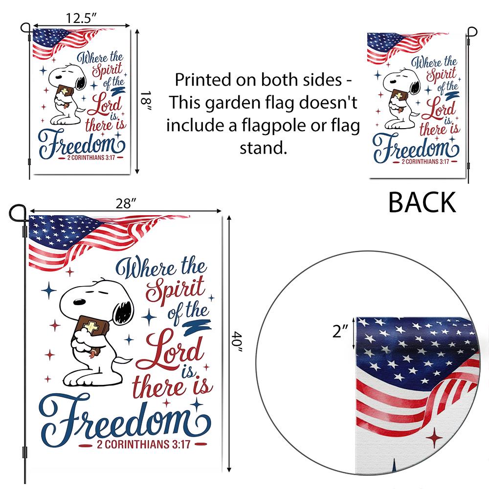 Snoopy America Freedom Garden Flag - Image 7