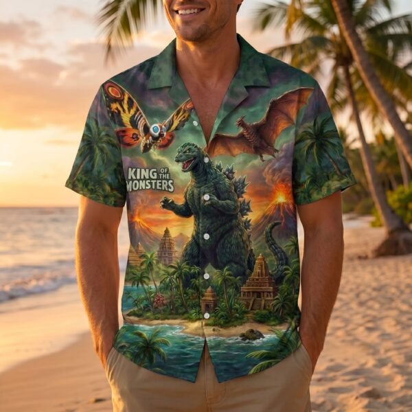 Alternative view of Godzilla Hawaiian Shirt - THK126991