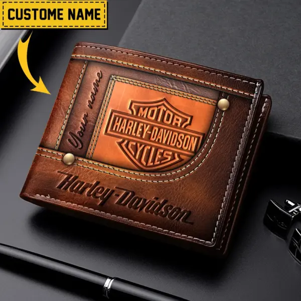 Personalized Harley Davidson Leather Wallet