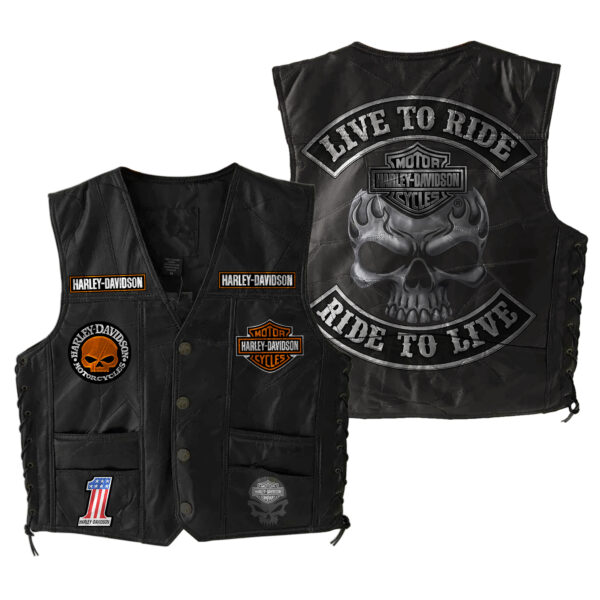 Harley Davidson Sleeveless Leather Jacket - Premium Comfort
