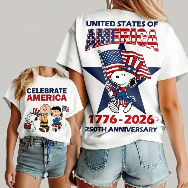 Alternative view of Premium Snoopy 250th Anniversary 3D Shirt-THK126904