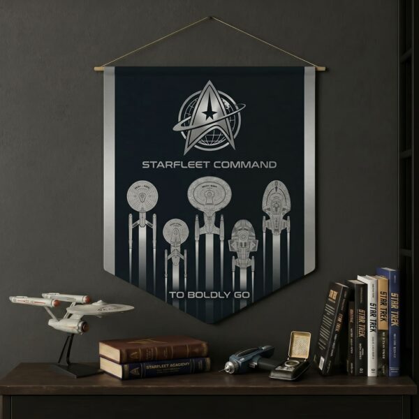 Star Trek "To Boldly Go" Sleek Carbon & Silver Wall Banner