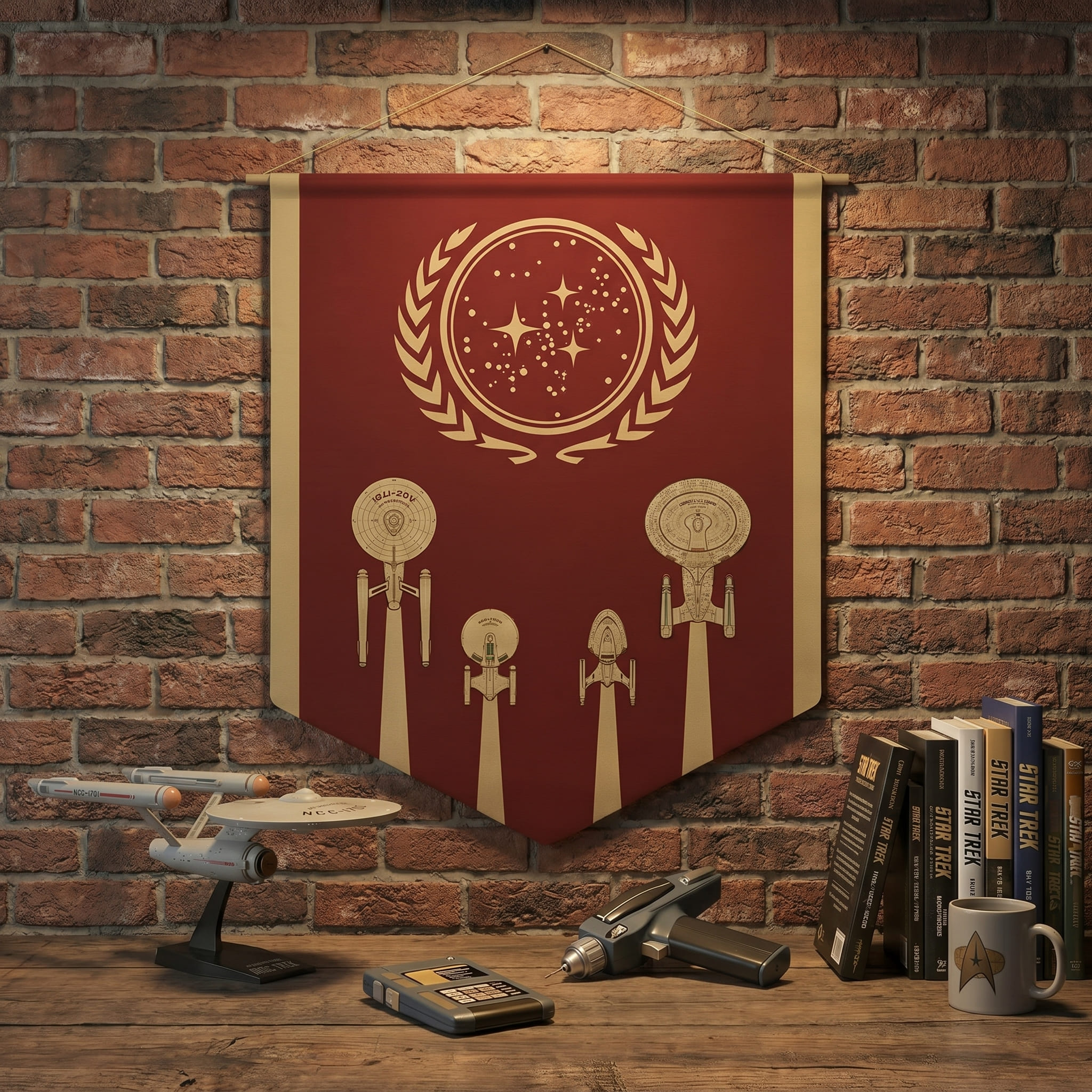 Star Trek Federation Seal & Starship Evolution Wall Banner - Image 2