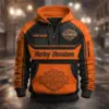 Personalized Harley-Davidson 3D Half-zip Hoodie
