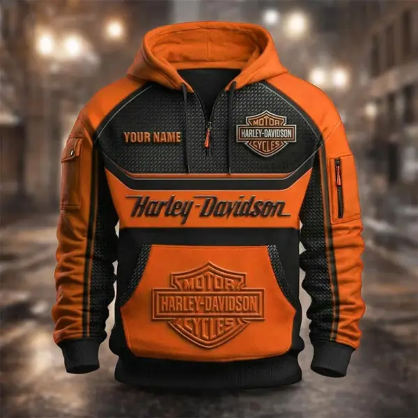 Personalized Harley-Davidson 3D Half-zip Hoodie