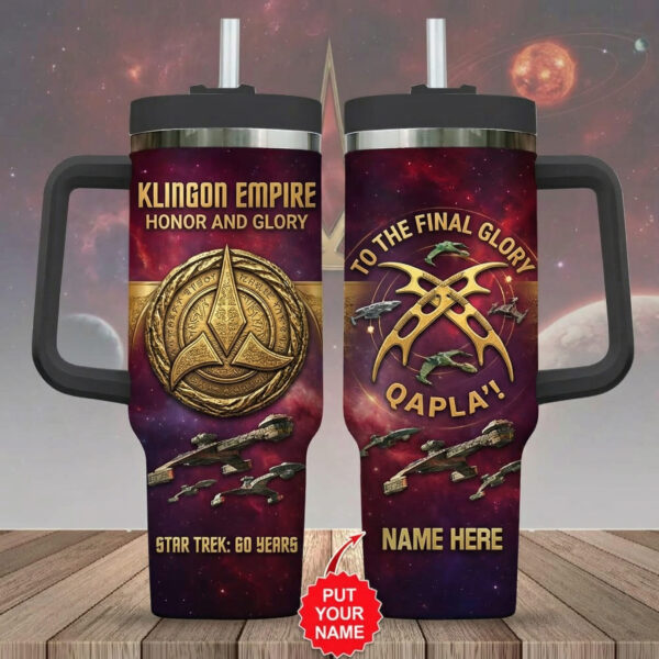 Personalized Star Trek Klingon Empire 60th Anniversary 40oz Stanley Tumbler