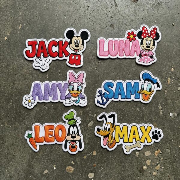 Personalized Mickey Friends Embroidered Patches Set