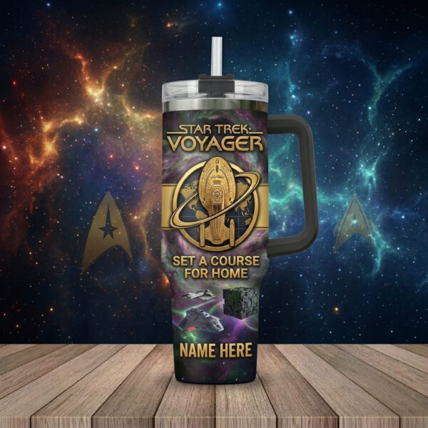 Alternative view of Personalized Star Trek Voyager 60th Anniversary 40oz Stanley Tumbler