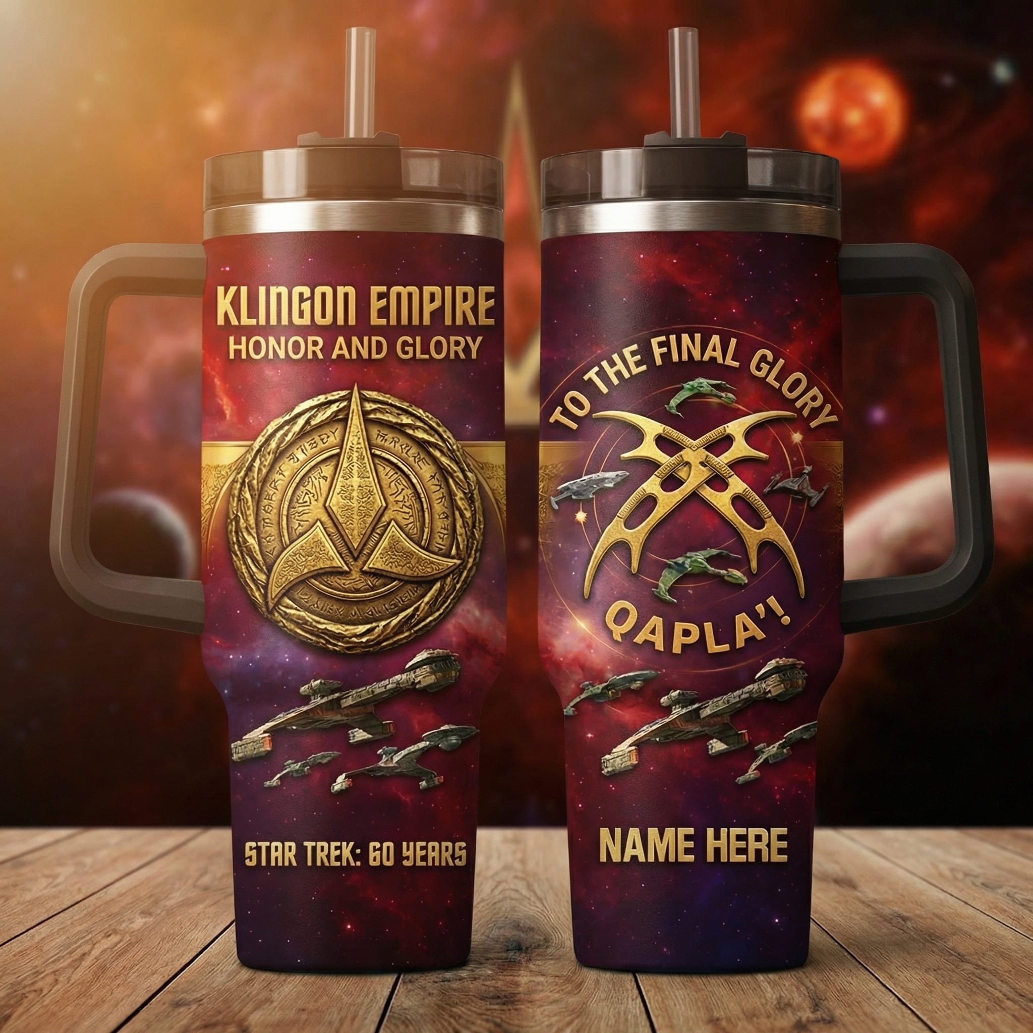 Personalized Star Trek Klingon Empire 60th Anniversary 40oz Stanley Tumbler - Image 3