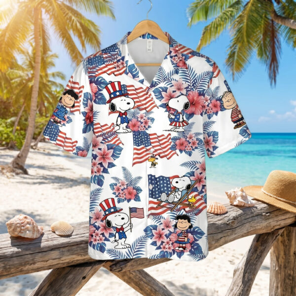 Alternative view of Snoopy 250 Years Of America Hawaiian Shirt- THK126767