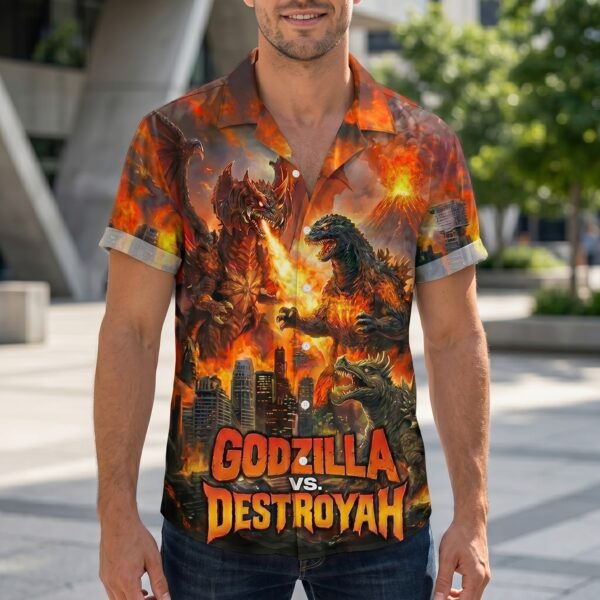 Alternative view of Godzilla Hawaiian Shirt - THK127140
