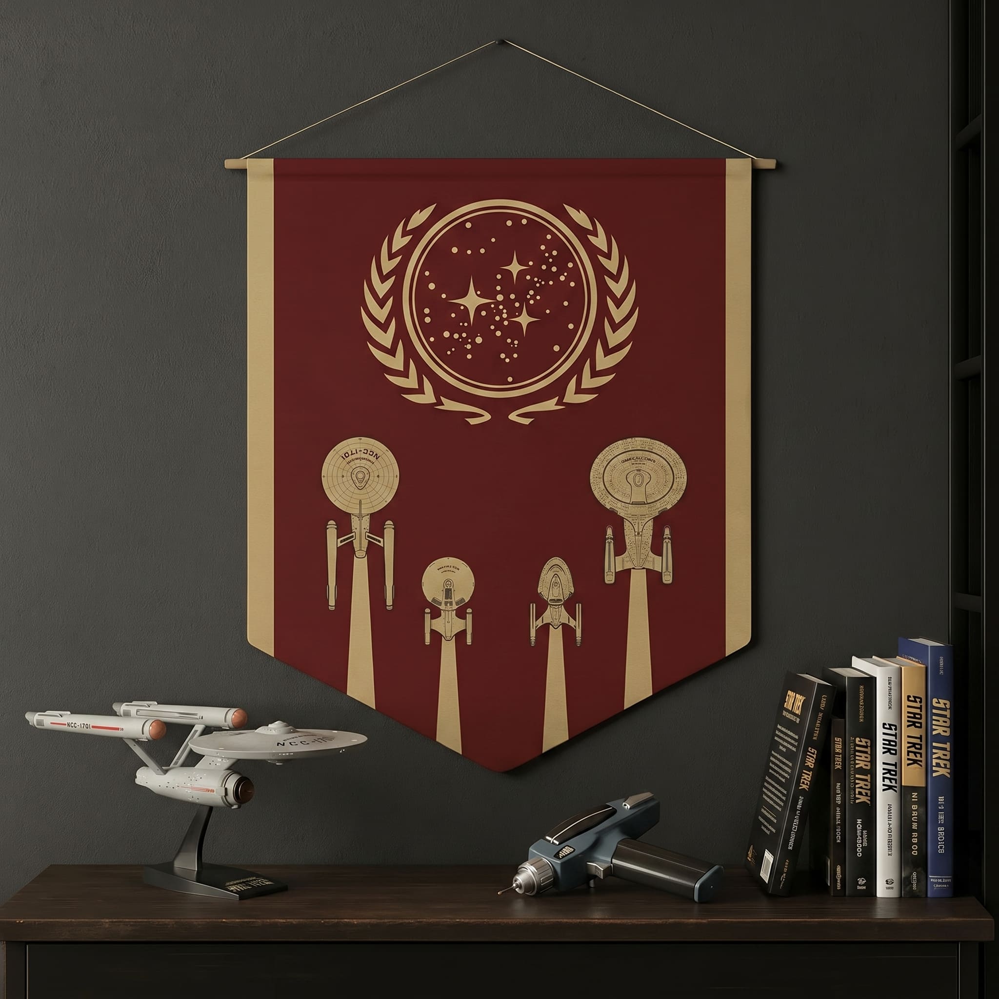 Star Trek Federation Seal & Starship Evolution Wall Banner