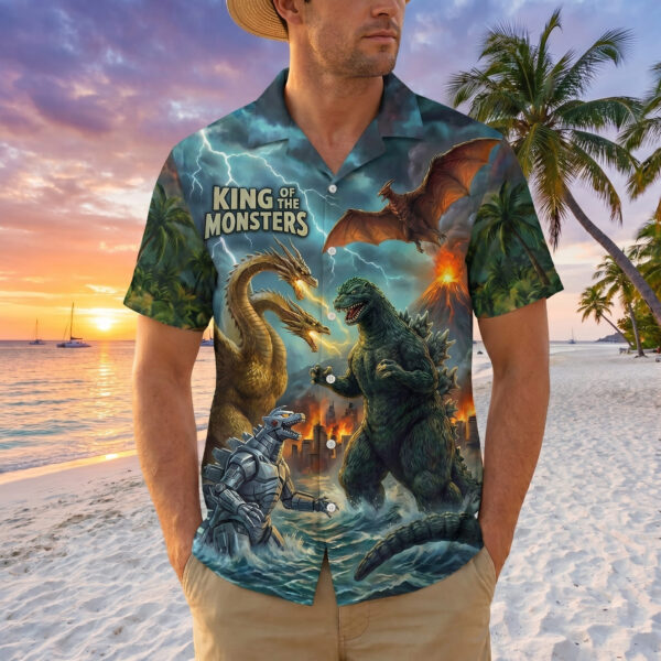 Alternative view of Godzilla Hawaiian Shirt - THK127147