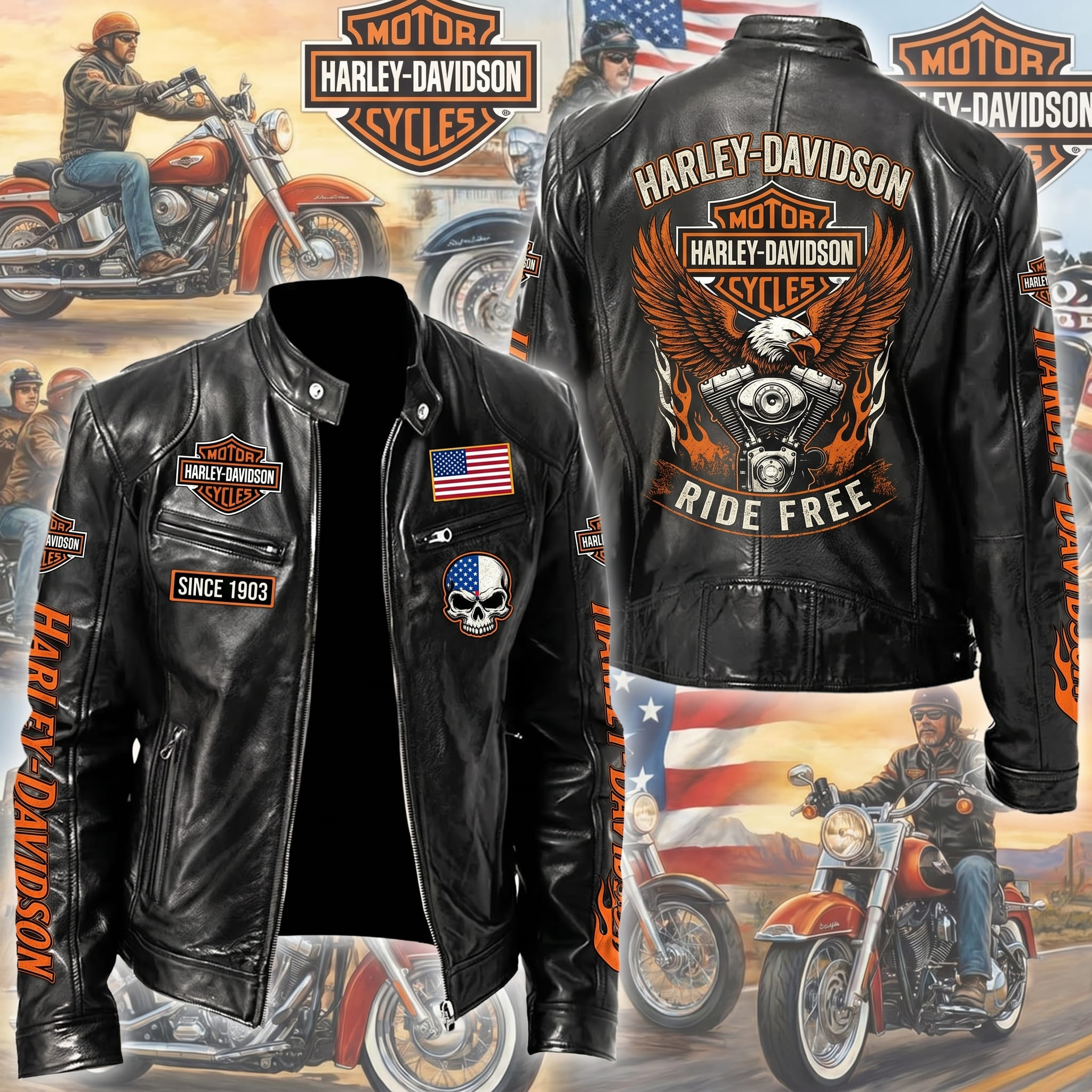 Harley-Davidson Motorcycle Leather Jacket -THK129932