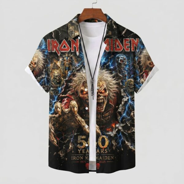 Alternative view of Iron Maiden 50th Anniversary Commemorative Hawaiian Shirt