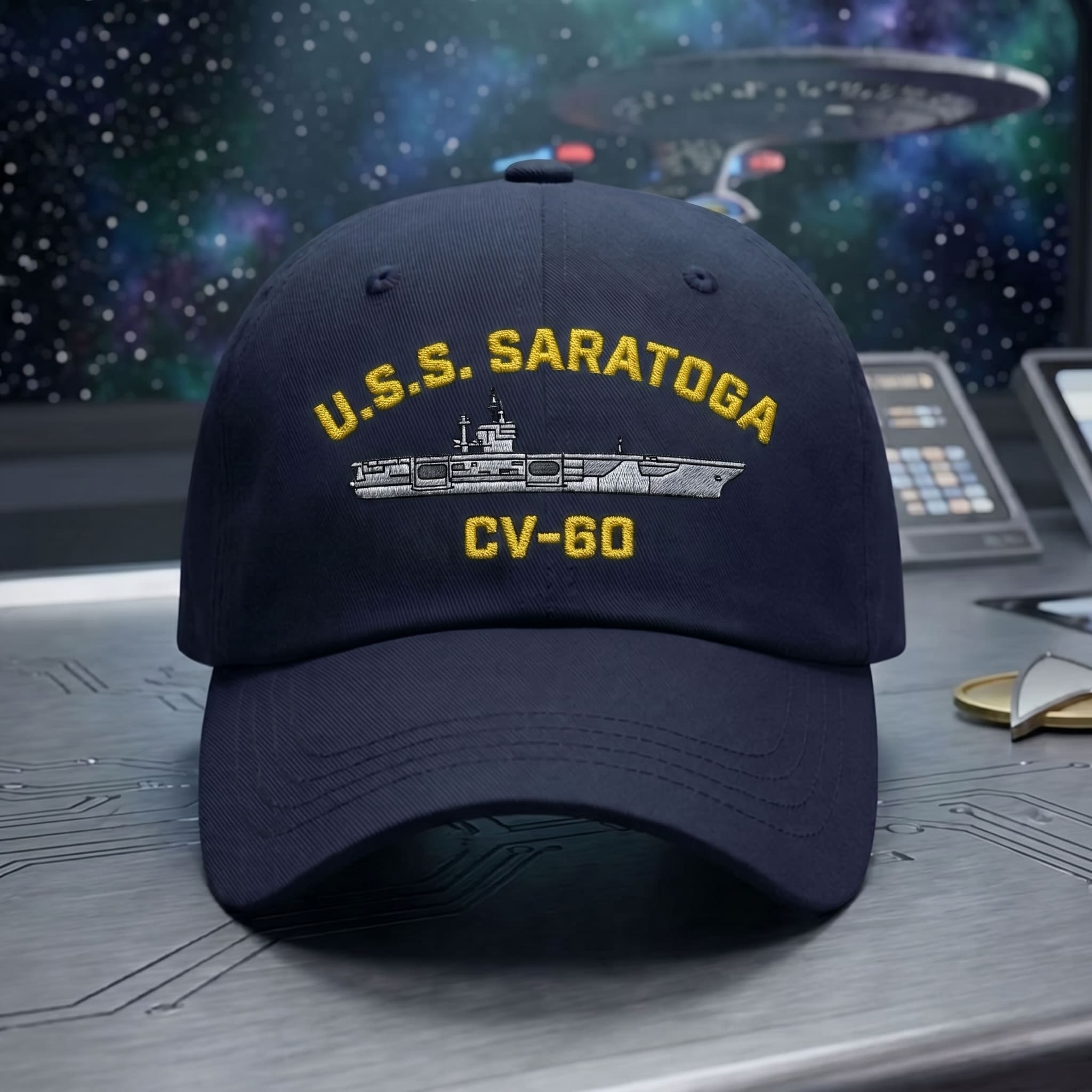 Premium Star Trek U.S.S. Saratoga CV-60 Embroidery Cap - Image 3